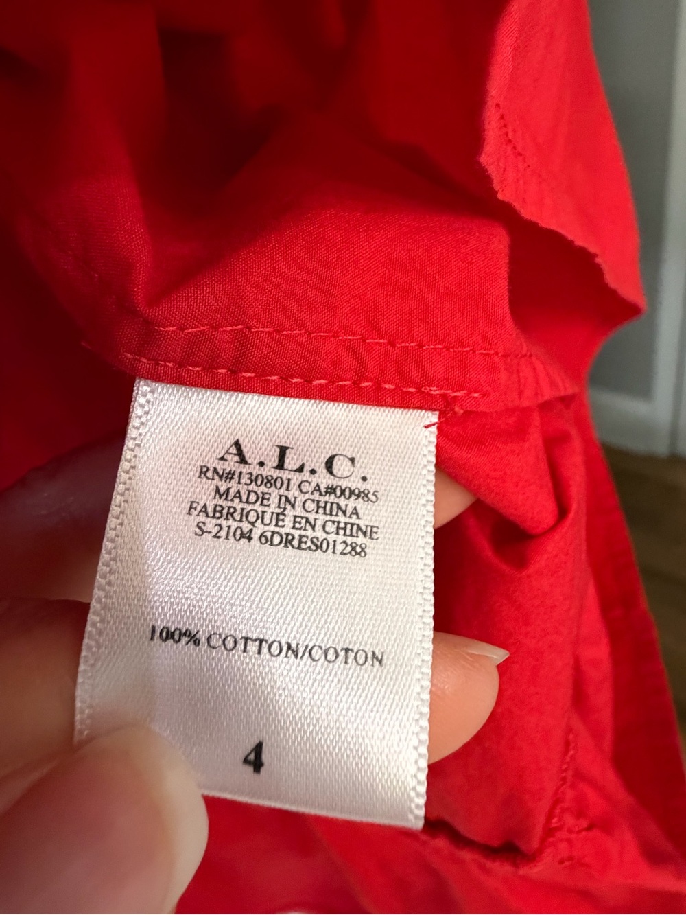 A.L.C. Red Keyhole Ruffle Sleeve Mini Dress - Picture 6 of 7